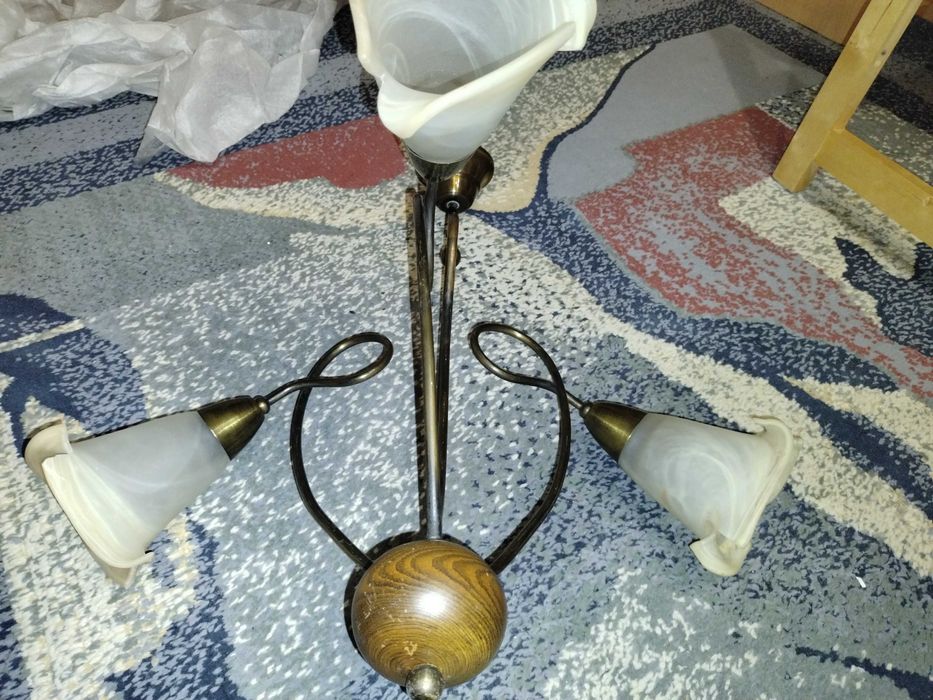 Люстра 3х рожковая бронзовая