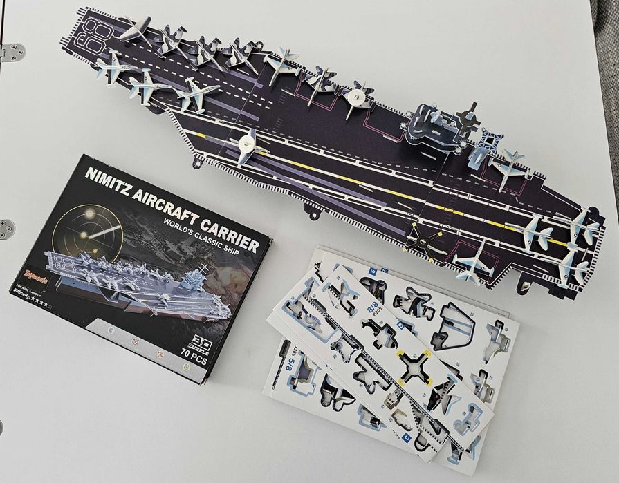Puzzle 3D Portavion Nimitz de 70 de piese 77 x 18 x 20 cm