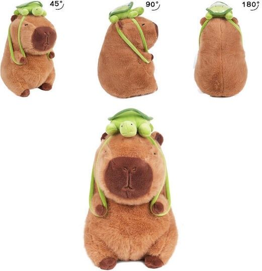Cabybara pluș cu ghiozdan verde 40 cm