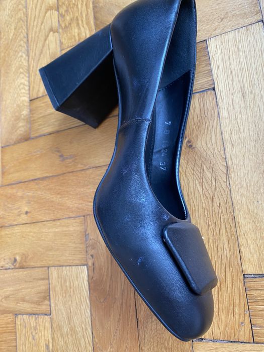 Pantofi din piele Marelbo, toc pătrat, mărimea 37