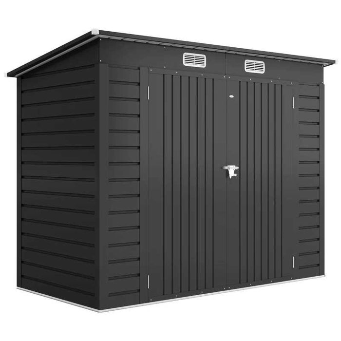 Градински навес от стомана Outsunny, двойни врати 249Шx121Дx166/183Всм