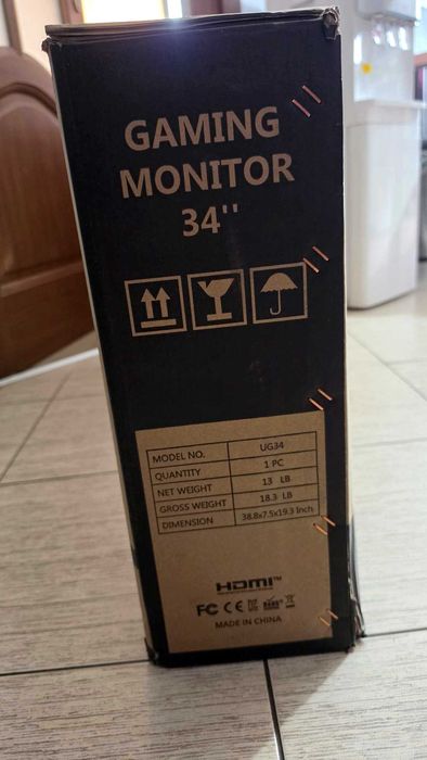 Monitor De Gaming Curbat 34 inchi 165Hz 3440 X 1440 Curbat Z-EDGE 34. NOU !!