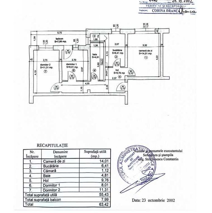 Apartament 3 camere Plevna – mobilat, etaj 2/4