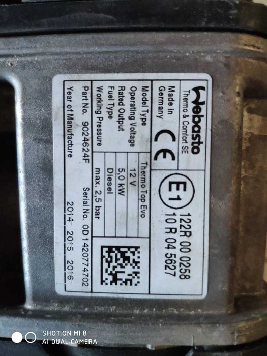 Ремонт, продажба, монтаж на печки Webasto Thermo top V, Evo, Vevo