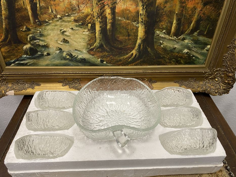 Италиански кристален комплект за ядки и плодове купички