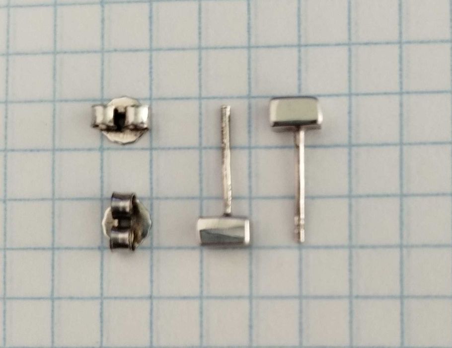 серьги гвоздики пусеты серебро 925