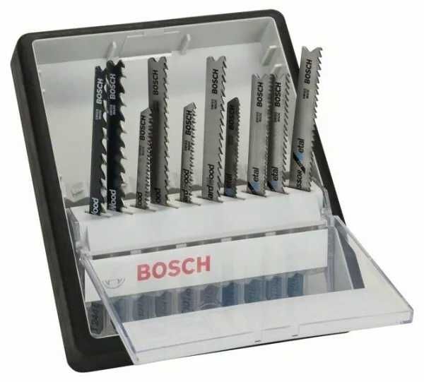 Набор лезвий для лобзика BOSCH (ДЕРЕВО И МЕТАЛЛ), в наборе -10 лезвий