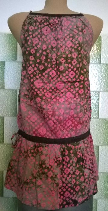 Top chic Hippie lung cu margele imprimeu floral abstract in degrade