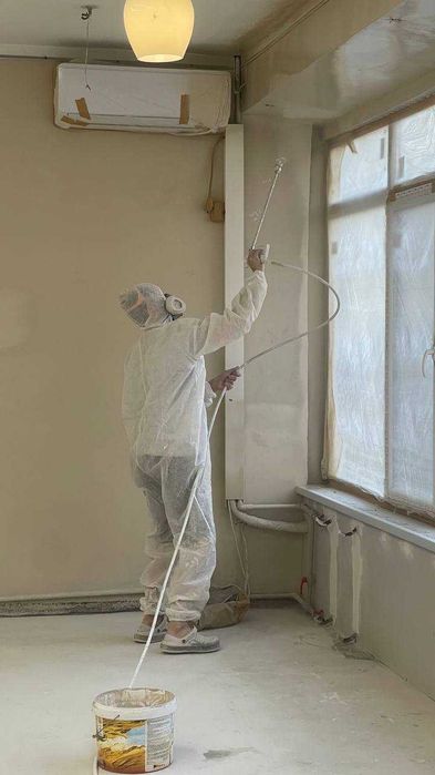 Покраска краскопультом безвоздушным