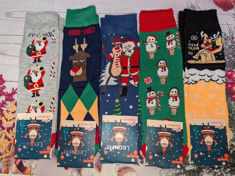 Лукс качество Коледни детски юношески дамски мъжки чорапи памук вълна