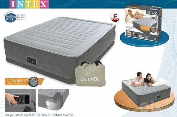 Кровать надувной Двуспальная Intex-203×152×46 см. ДОСТАВКА БЕСПЛАТНО