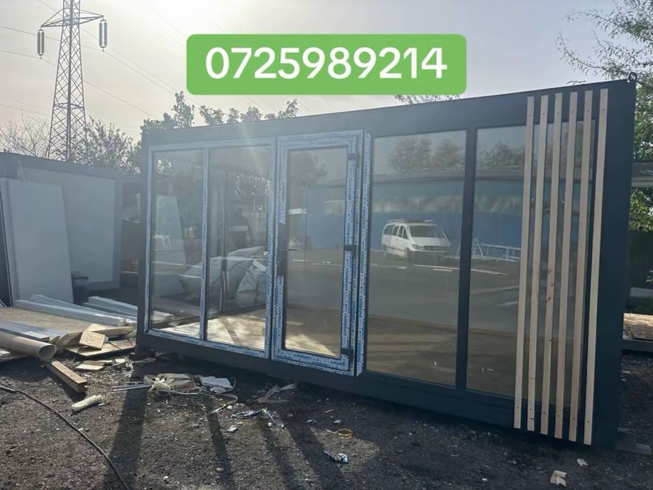 Container modular gri antracit cu terasa