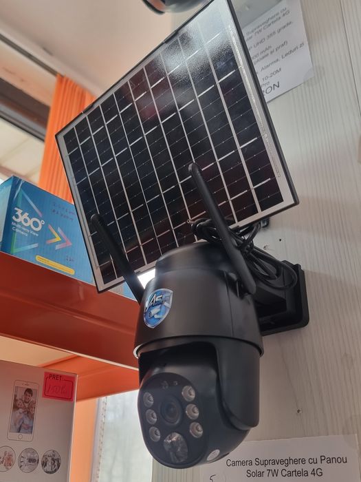 Camera Supraveghere cu Panou Solar 7W Cartela 4G
