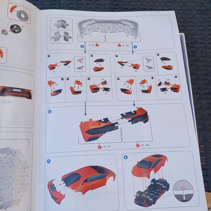 3D Пъзел Ravensburger 108 ел. - Lamborghini Huracán EVO - Arancio