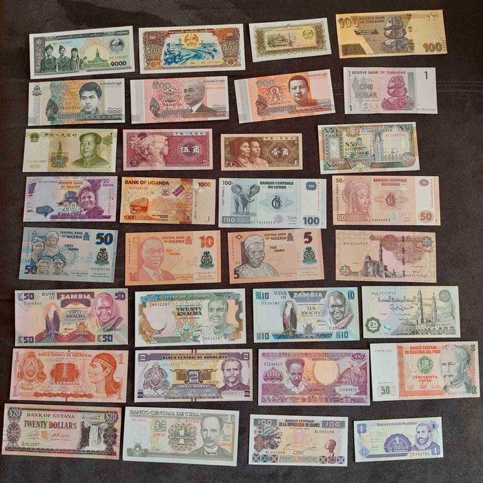 Лот Банкноти от 160 броя (без повтарящи) UNC