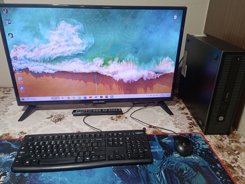 Desktop HP + Monitor + 12GB RAM – Ideal școală/office