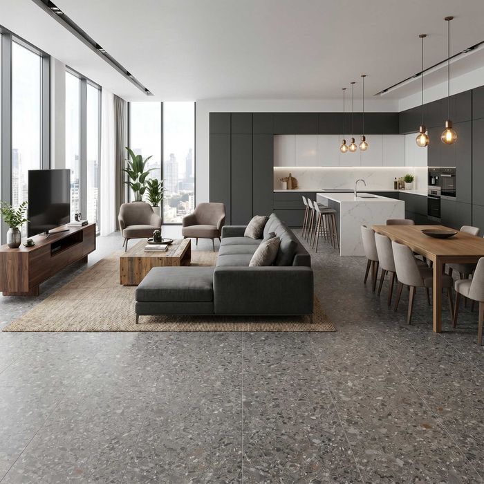Gresie portelanata Microterazzo Graphite F PC 600X1200X8 R Sumat 1L