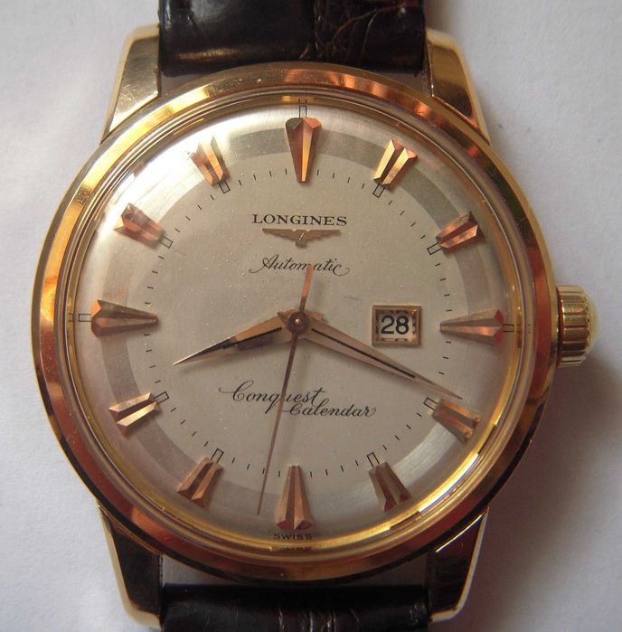 Ceas aur 18K automatic LONGINES Conquest Calendar calibrul 19 ASD