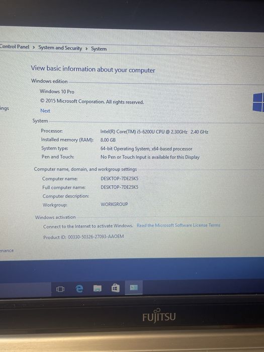 Laptop Fujitsu Siemens E756