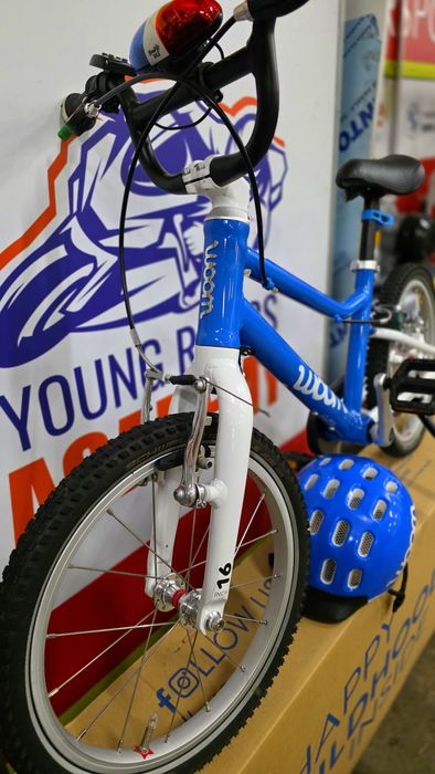 Bicicleta copii Woom 3 albastră + cască Woom