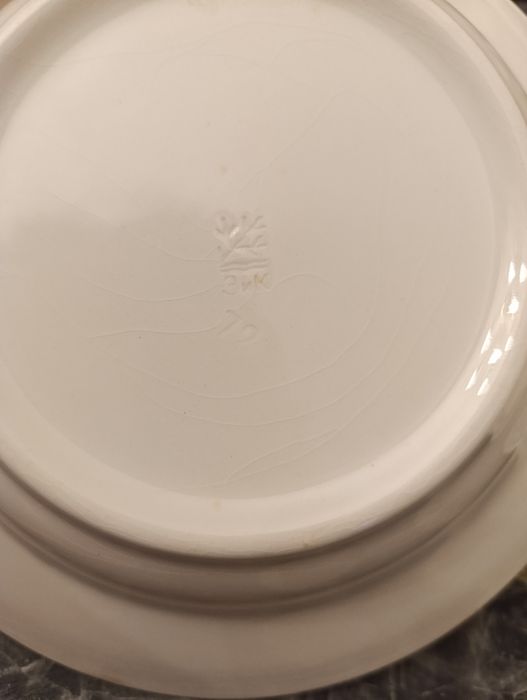 Две старинные тарелки для супа,холодца с печатью Зик