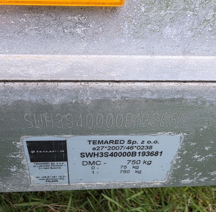 Remorca 750 kg rabatabila, înmatriculată, acte valabile