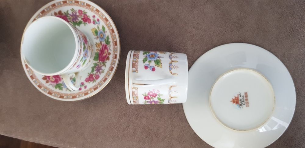 Set 6 cesti de cafea vechi din portelan fin