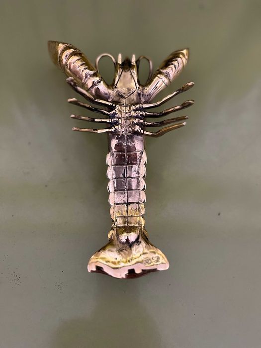 Склуптура,декорация на омар от полиран бронз(XL)