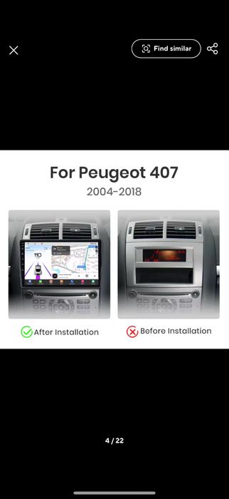 Navigatie Android Peugeot 407  Carplay Android Auto Waze