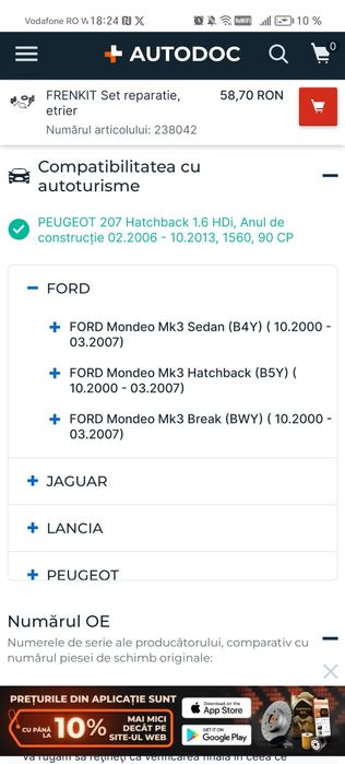 FRENKIT 238042 Set reparatie etrier Peugeot /Ford/Citroen
puntea spat