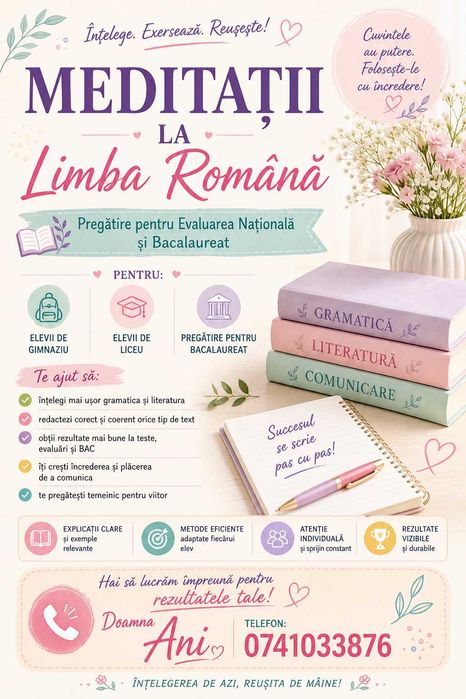 Meditații Limba Română – Gimnaziu, Liceu, Evaluare Națională și Bacalaureat
