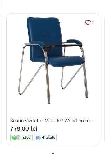 Scaune MULLER Wood cu măsuță, piele ecologică albastră – aproape NOI, sub jumătate de preț