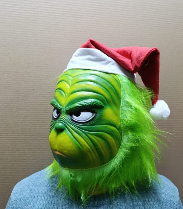 Латексная Маска Гринч с перчатками
