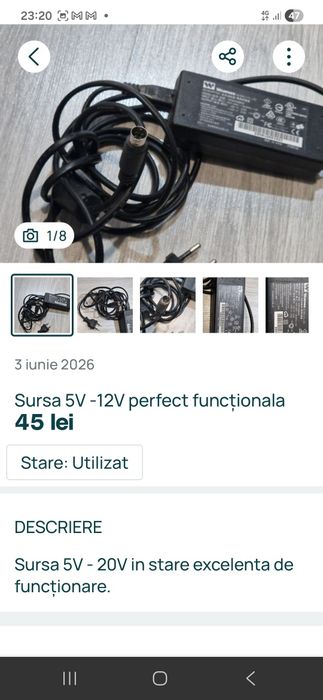 Sursa 5 v -12V  perfect funcționala