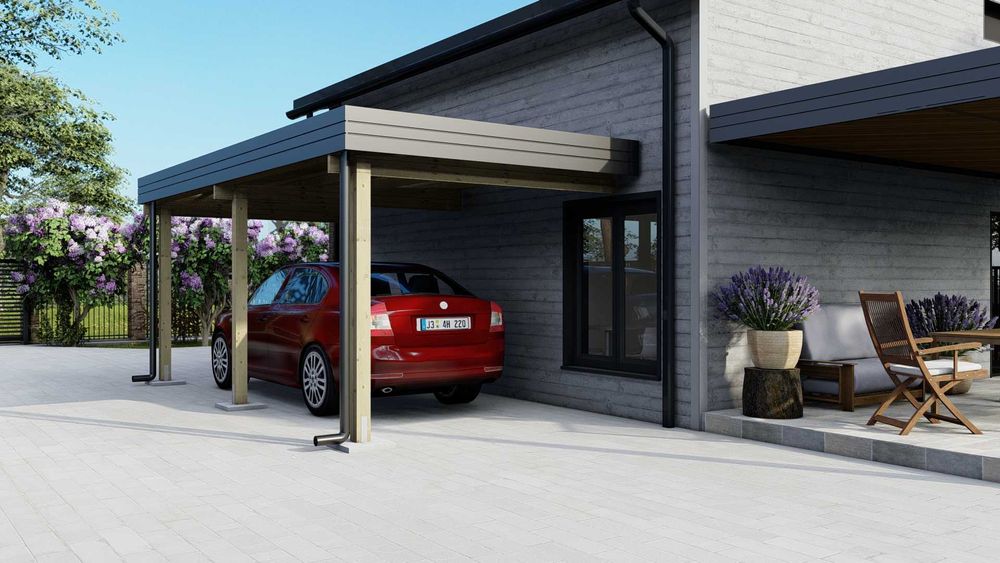 Carport din lemn masiv