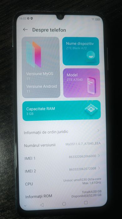 ZTE Blade A72 64/3GB