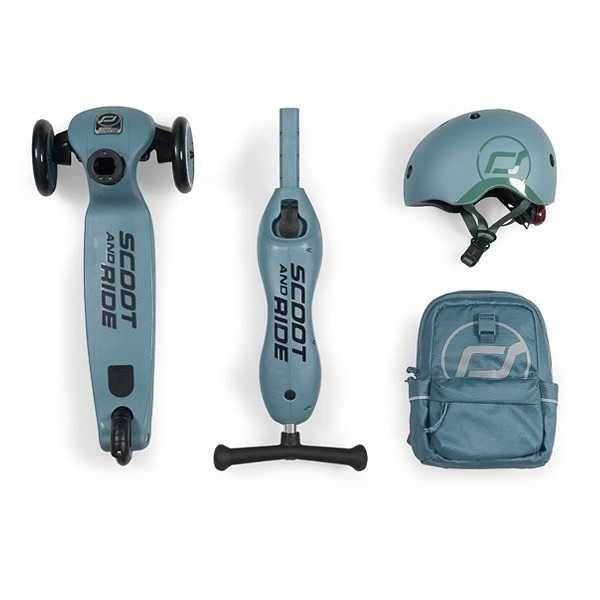 Set tricicleta 2 in 1,casca protectie si rucsac
