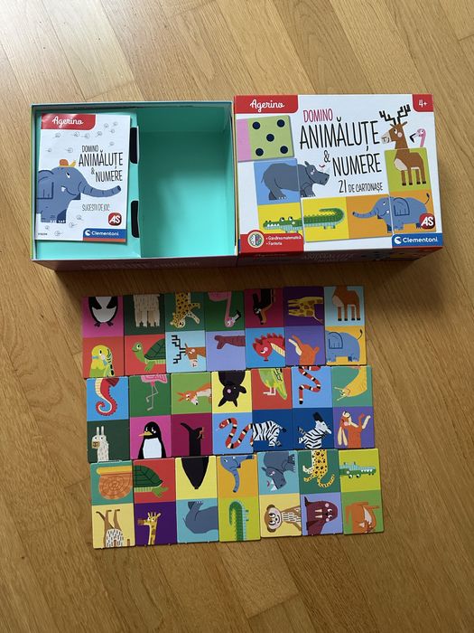 Joc Clementoni Agerino - Domino, Animalute si Numere, 4 ani +
