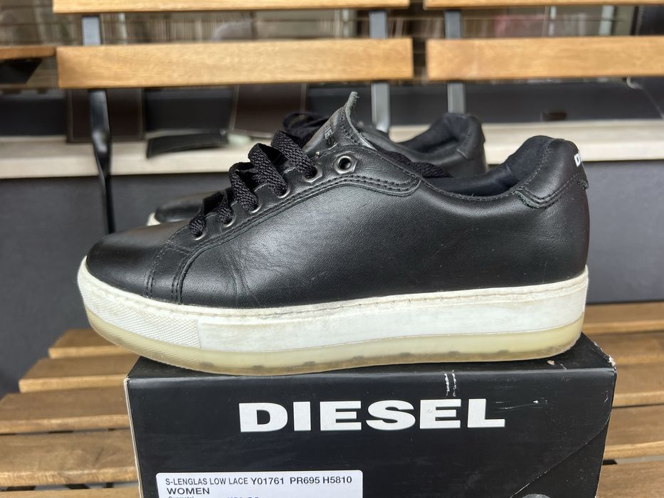 Оригинални Черно/Бели Кецове Diesel естествена кожа