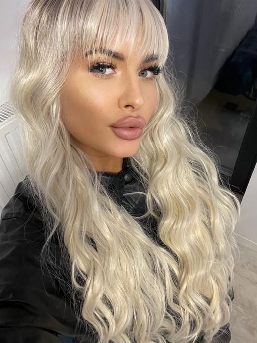 Peruca lunga blonda ombre