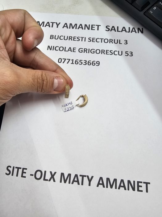 Vand cercei din aur 2.23 g cod 342