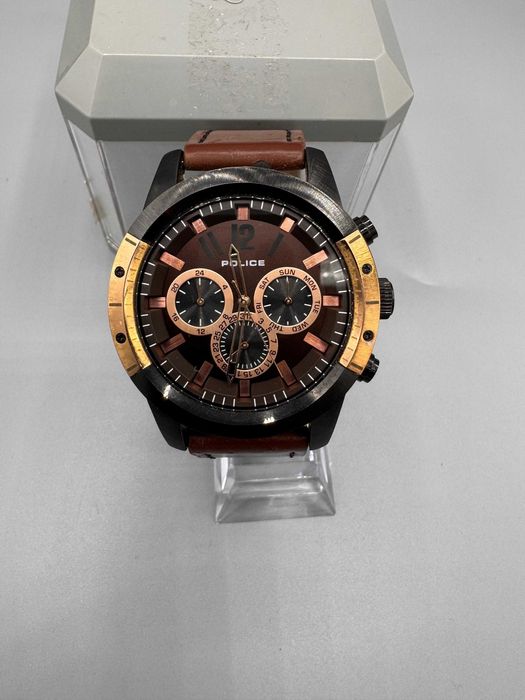 Ceas Police Urban Style Scrambler 50mm Quartz Piele Maro Cutie