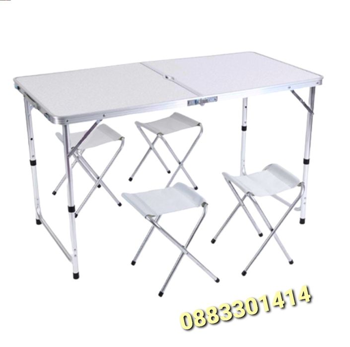 Комплект сгъваема маса със столове 120х60х70см