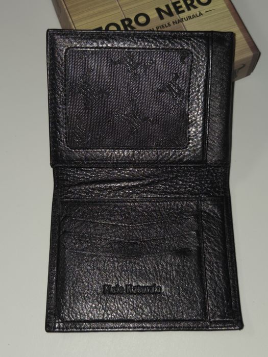 Portofel barbati din piele naturala negru