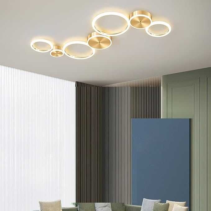 LED лед таванн полилей Златисто димируем всекидневна Спалня Трапезария