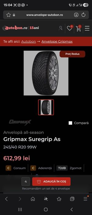 Anvelope all season 275 35 r20  si 245 40 r20 dot 2023 rulate puțin