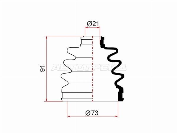 Пыльник ШРУСа  наружный  Mazda 323