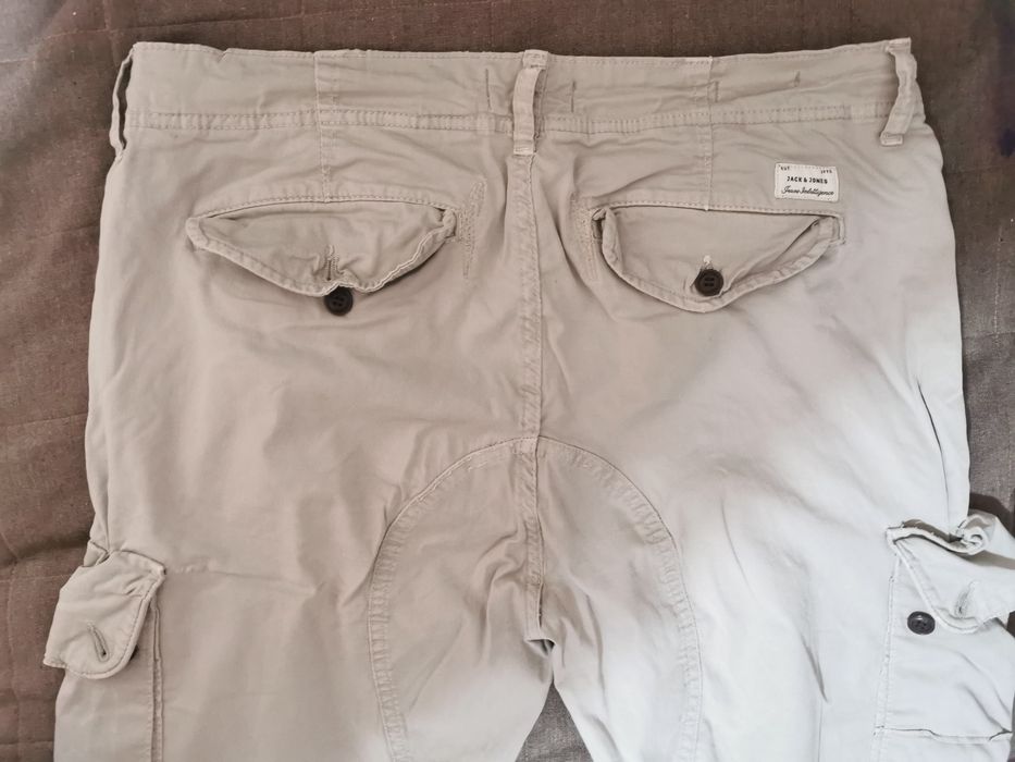 Pantaloni cargo bărbați S Jack & Jones crem
