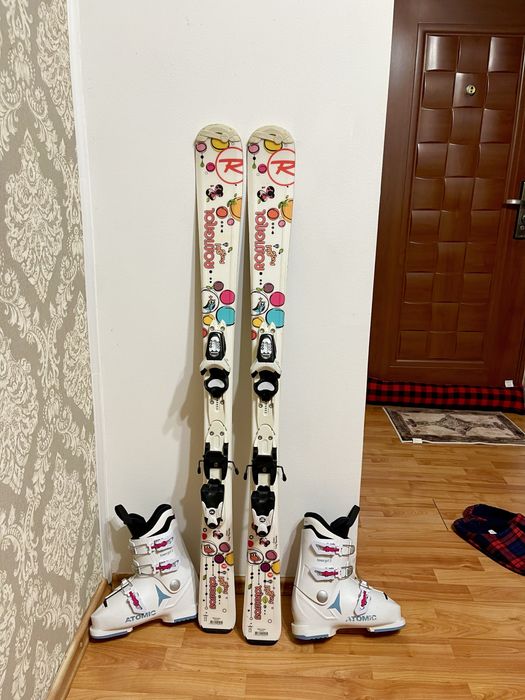 Schiuri copii 120 cm rossignol cu clapari skiuri set