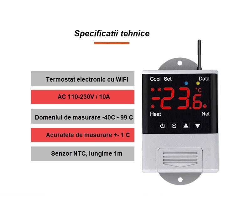 Termostat inteligent Wifi Tuya controler de temperatura 220V 10A